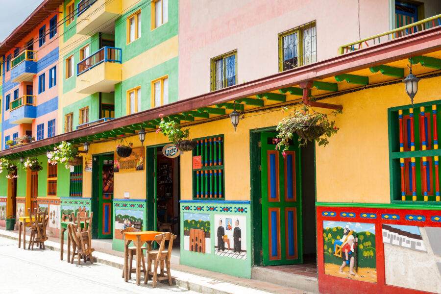 Guatape,,Antioquia,-,Colombia,,November,2017.,Colorful,Streets,Of,Guatape